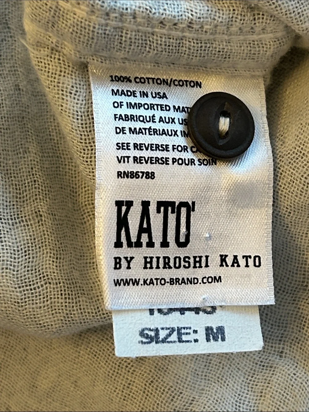 Hiroshi Kato The Wrench Waffle gray Bandana-printShort Sleeve Button-Down Shirt - Picture 9 of 10